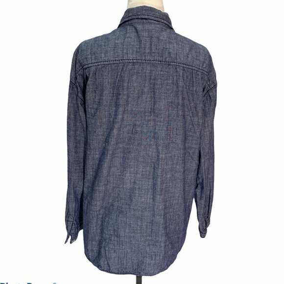 𝅺max Studio🌸 Top Button Up Denim Casual Fitted Blouse Shirt - Picture 3 of 8